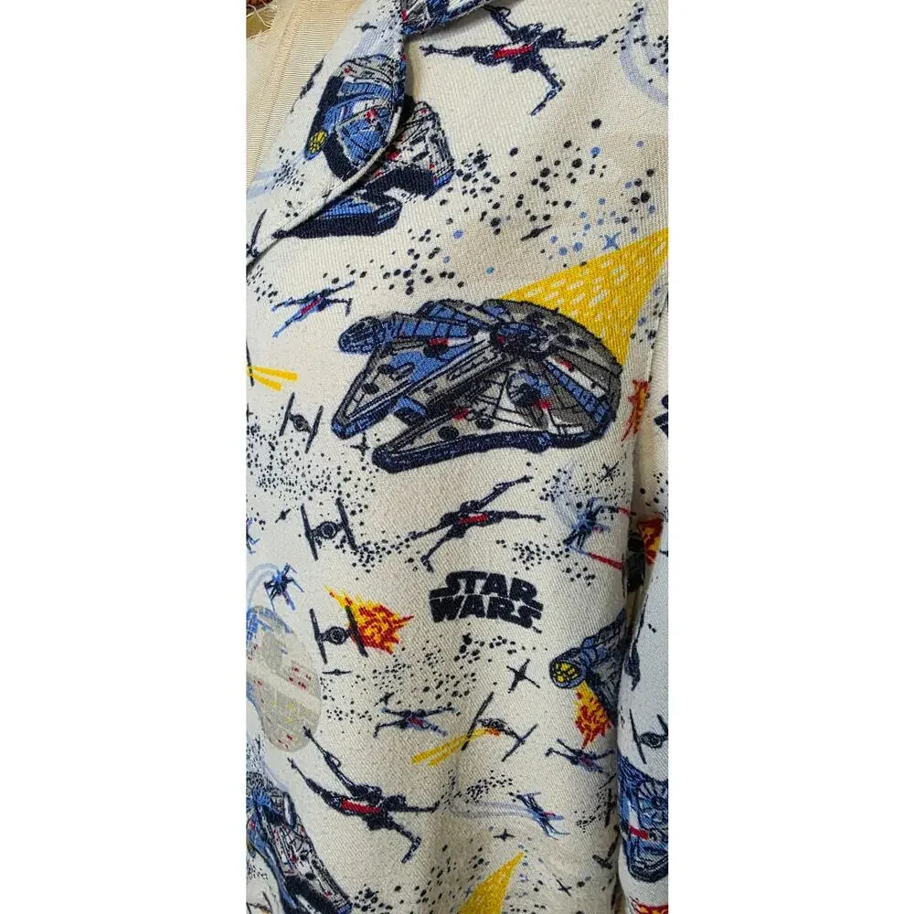 POTTERY‎ BARN KIDS STAR WARS MILLENNIUM FALCON FLANNEL PAJAMA TOP Size Small